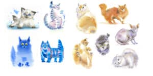 many painted cats