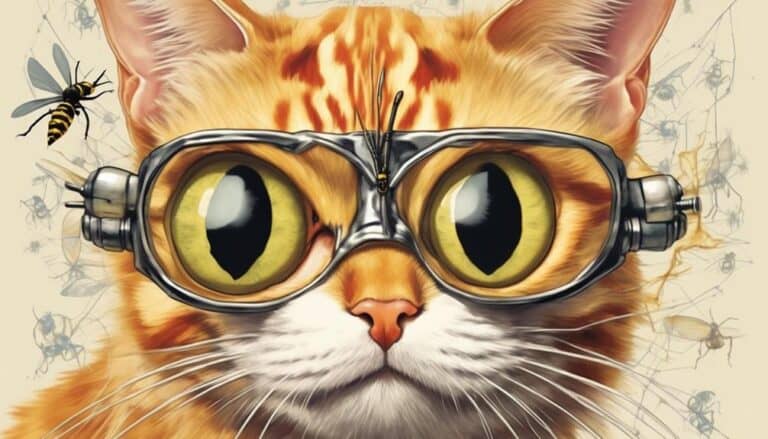 cat and wasp encounter