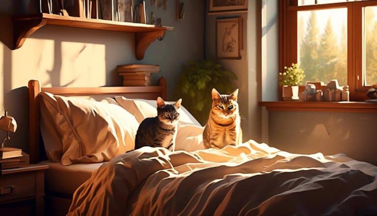 cats cozy under covers