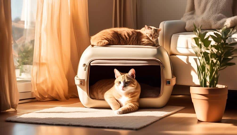 cats curious carrier sleep