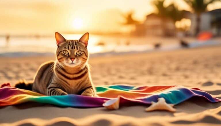 cats enjoy beach bliss