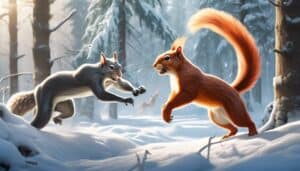 cats stalking squirrels outdoors