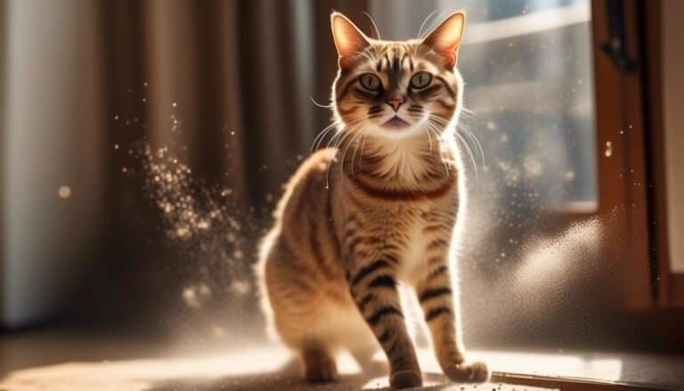 cats surprising dust bath