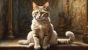 curious cat praying and begging