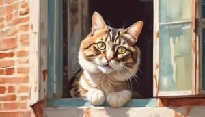 feline fascination with glass