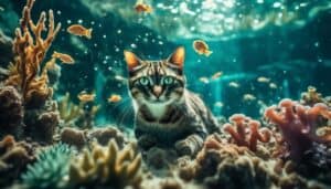 feline feast on octopus