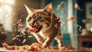 feline frenzy for shrimp