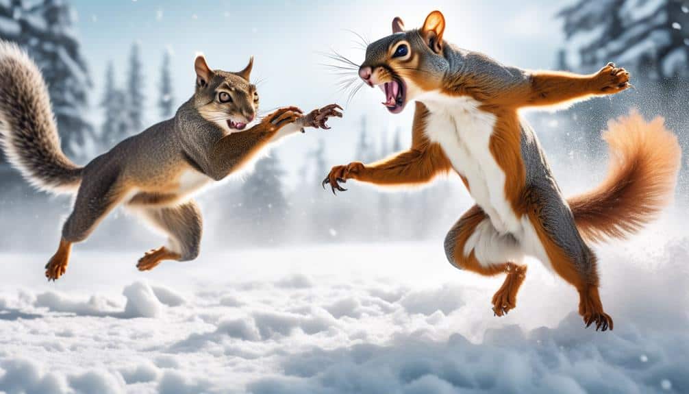 feline hunters take on squirrels