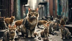 feral cats suffering from fleas