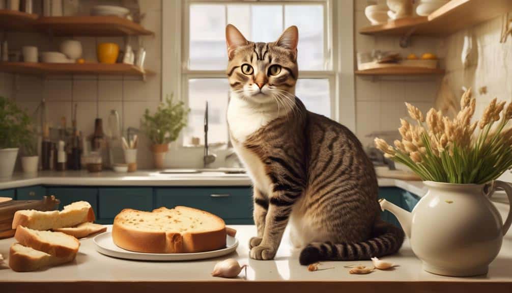 garlic bread threatens feline health
