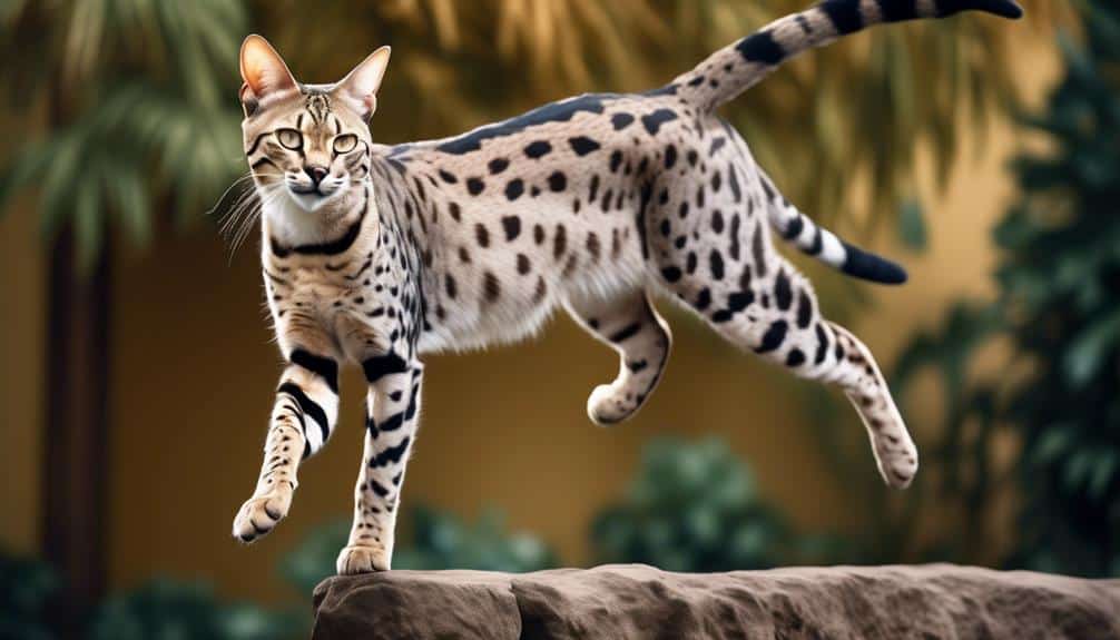 gravity defying leaps by savannah cats