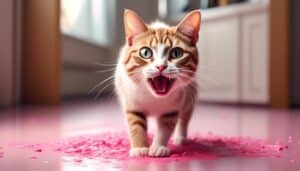 investigating cats and floor licking