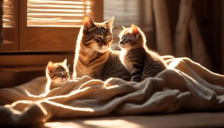 mother cats shaping kittens