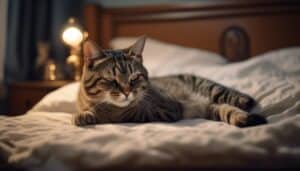 sneaky cat wakes owner