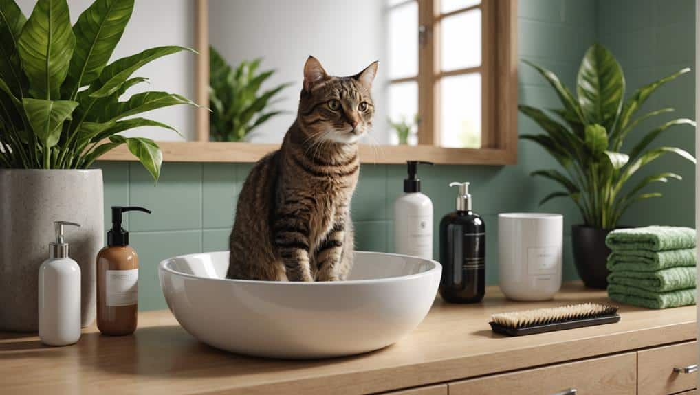 preparing for cat bath