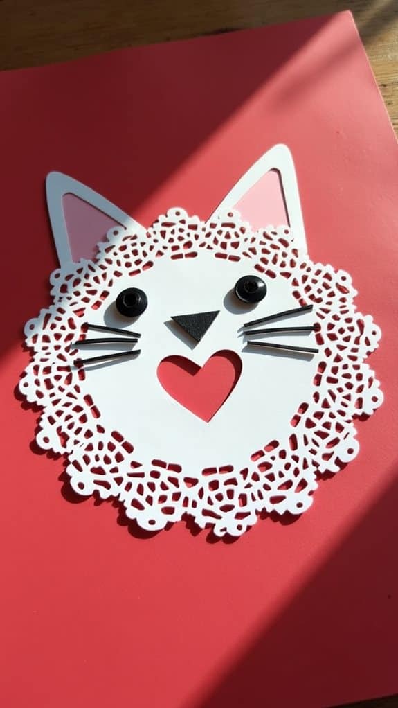 paper doily cat craft