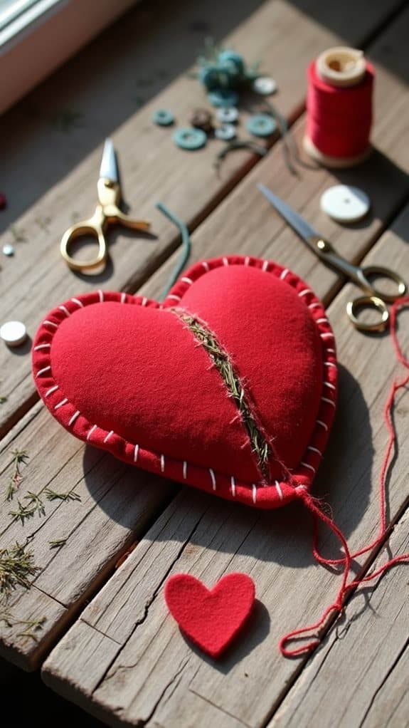 making heart shaped catnip toys