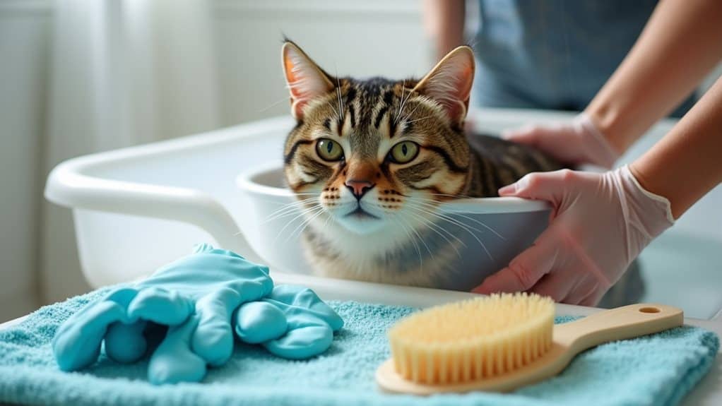 cat bathing essential supplies
