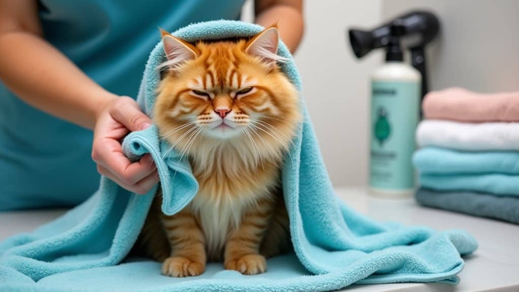 gentle cat drying techniques